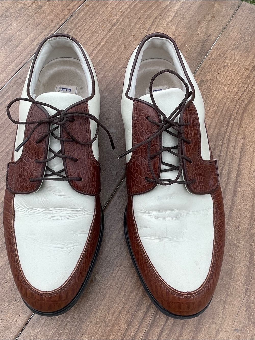Footjoy Europa Collection Women's Sz 9 M 99343 Golf Shoe Brown/White Oxford